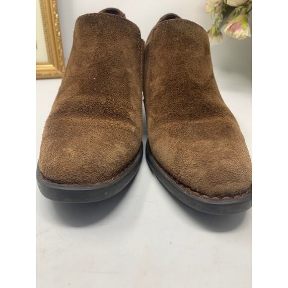 Born Fredrika Brown Suede Ankle Booties 2.5" Block Heel Women's 8 - Picture 8 of 8